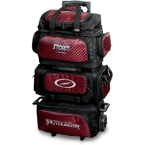 Storm 6 Ball Rolling Thunder Checkered Bowling Bag- Black/Red