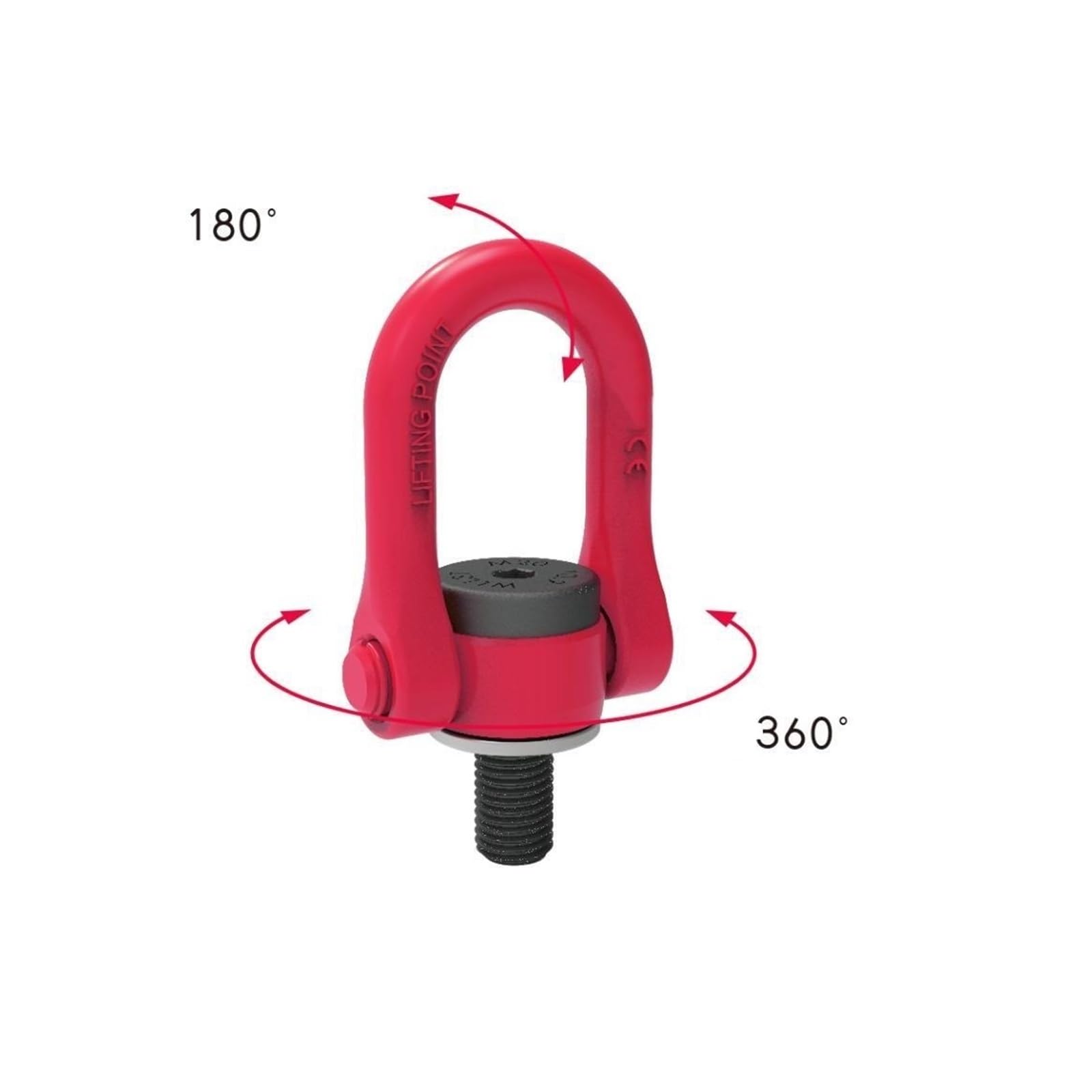Anneau de levage rotatif en acier allié G80, point de levage pivotant à 360° avec boulon en U, 1 pièce(M20*40)