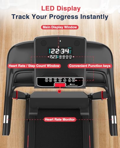 REDLIRO Treadmill with Auto Incline 15% - 160 kg - Foldable - Running Auto Incline 3.0Hp Treadmill for Home - Adjustable Handrail Height - Equipped with App Voice Control and Bluetooth Speaker - Image 7