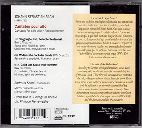 Cantates pour alto, BWV 35, 54 & 170