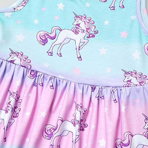 Rainbow Unicorn Dresses Little Girls 6 7 Kid Summer Swing Hawaiian Beach Clothes #TOP3