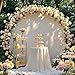 7.2ft Ivory Round Arch Backdrop Cover Circle Backdrop Cover for Birthday Wedding Baby Shower Home Decoration