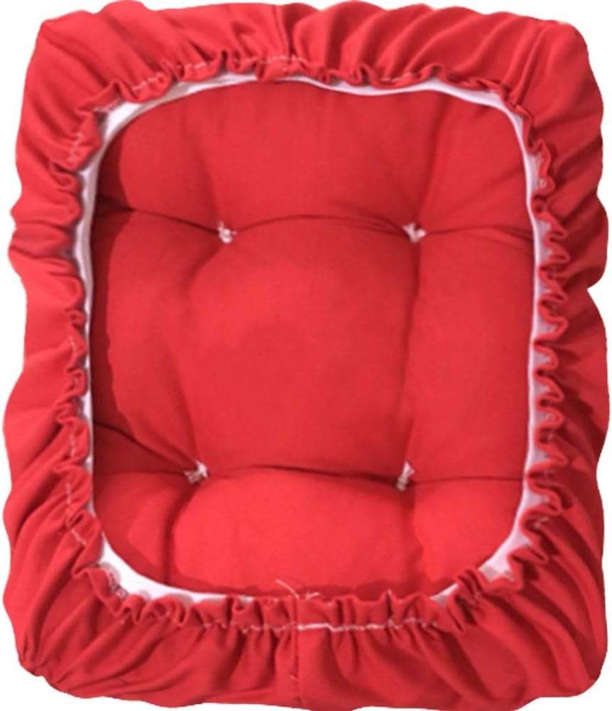 Padded Rectangle Bar Stool Cover Cushion with Elastic Fabric Satori Stool Seat Cushion for Metal Wooden Bench 12"x16" Orange