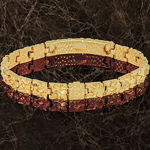 LIFETIME JEWELRY Nugget ID Bracelet for Men and Women 24k Real Gold Plated4