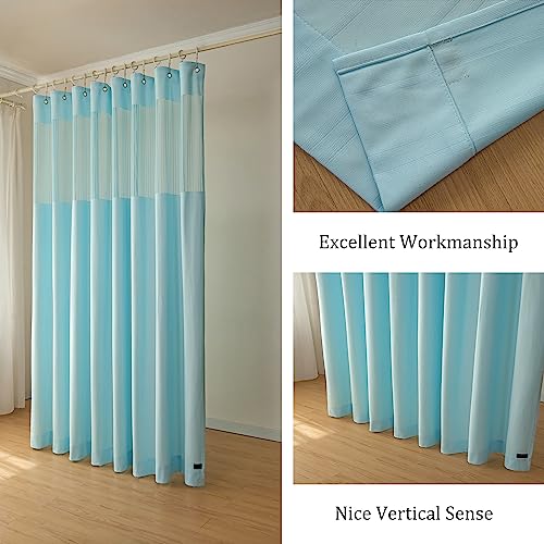 Cniuyhi Blue Extra Wide Hospital Curtain 9x8ft, Medical Curtains with Grommets, Room Divider Flame Retardant for SPA Lab Clinic (1 Panel, Blue, 9x8ft) - Thumbnail 5