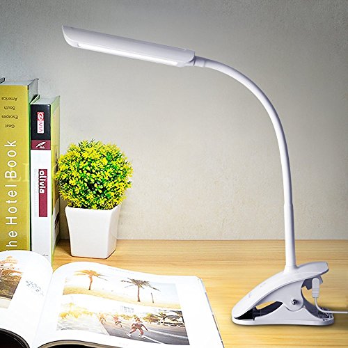 Kedsum 7W Dimmable Led Clip On Lamp, Flexible Gooseneck Clip On Reading Light With 3-Level Dimmer, Touch-Sensitive Control Panel, Clamp Lamp For Desk #TOP3