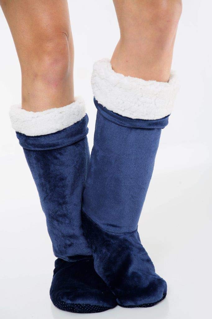 GAVENO CAVAILIA Premium Hug & Snug Anti Slip Socks, Polyester, Navy, One Size