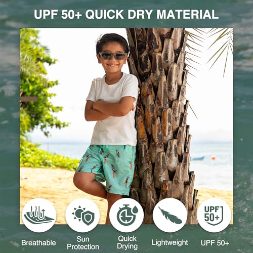 Image of Kanu Surf Boys' Victor Stripe Quick Dry Beach Board Shorts Swim Trunk