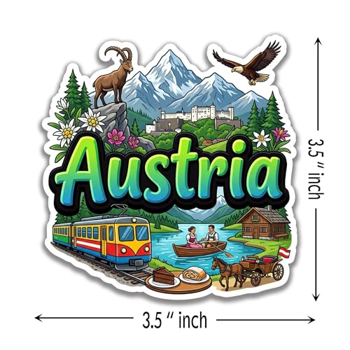 Image of Fridge Magnet, Premium Engineered Wood Travel Souvenir, Multicolor Decorative Refrigerator Magnet with Laser Cut Design & HD Print- Austria