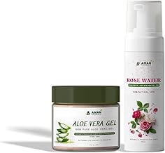 Natural Skincare Set with Kasturi Haldi, Sandalwood, Mulatani Mitti, Orange, Mulethi, Beetroot, Neem Powder, Aloe Vera Gel, Rose Water for Face and Body Care Face Pack (Rose Water Gel)