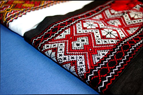 Vyshyvanka Mens Ukrainian Embroidered Shirt Handmade Black Linen Fashion Wedding Dress Size L #TOP3