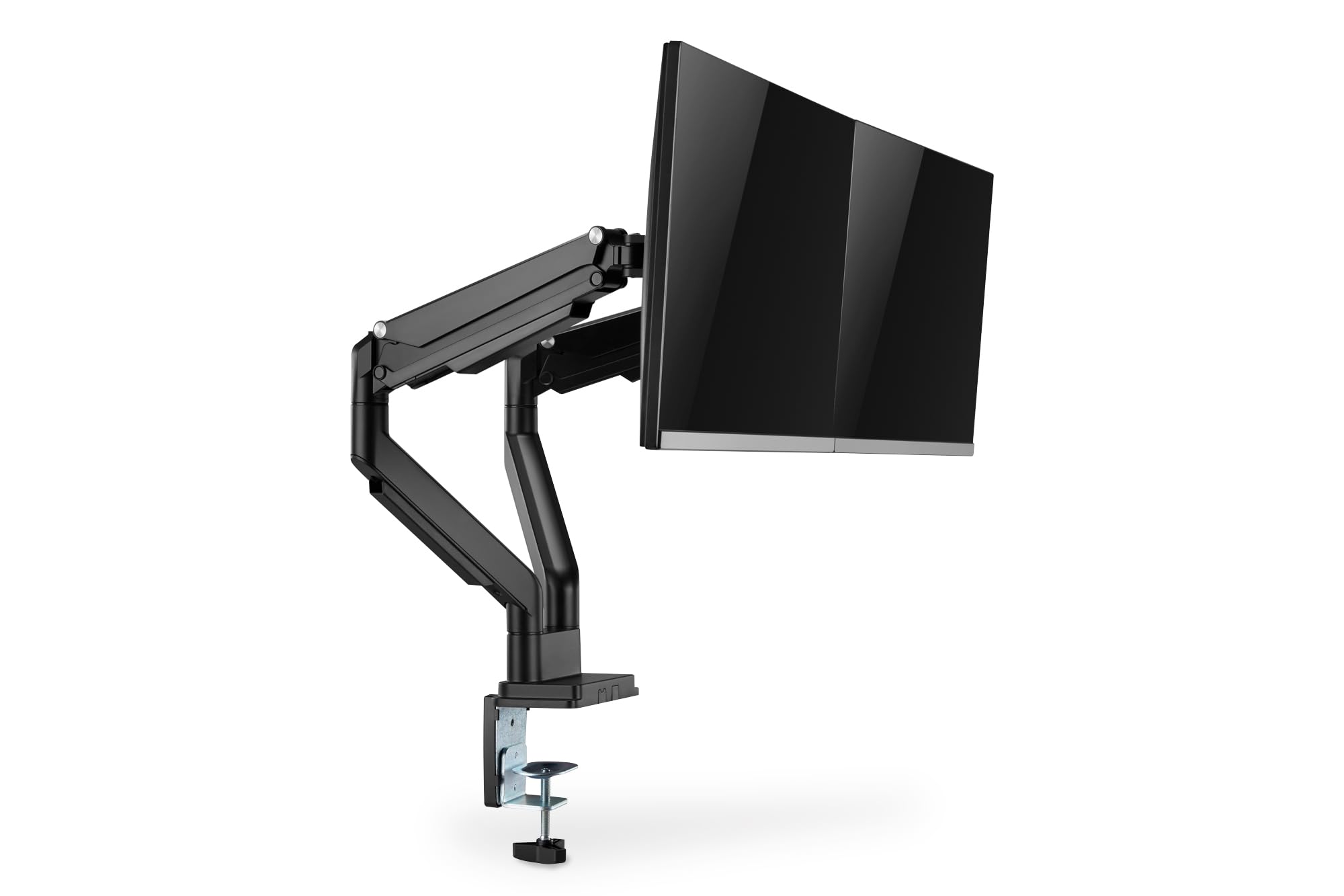 DIGITUS Universal Dual Monitorhalter mit Gasdruckfeder und Klemmbefestigung Schwarz