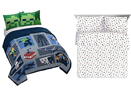 Saturday Park Minecraft Emblematic Full/Queen Duvet Cover Set And Gamer Queen Sheet Set Bundle #TOP7