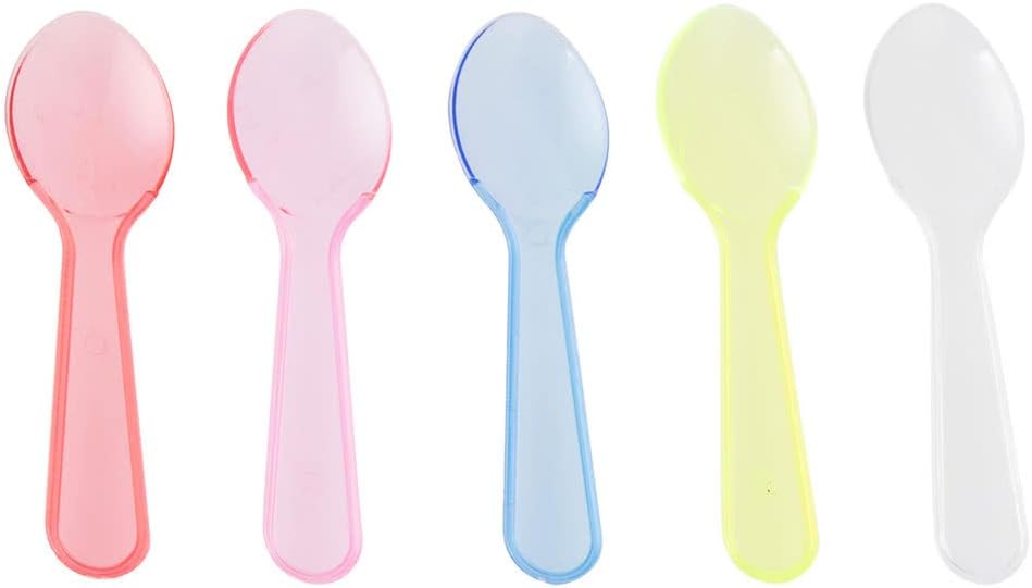 3" Neon Plastic Taster Spoon with Assorted Colors Global Beauty Total(100)