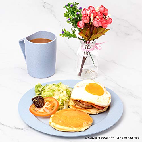 Euodia Wheat Straw Plastic Coffee Cups / Mugs With Handles (Sets For 4) - Dishwasher & Microwave Safe - Unbreakable / Nonbreakable, Lightweight, Eco-Friendly & Bpa Free -Kids,Toddlers,Adults & Elderly #TOP6