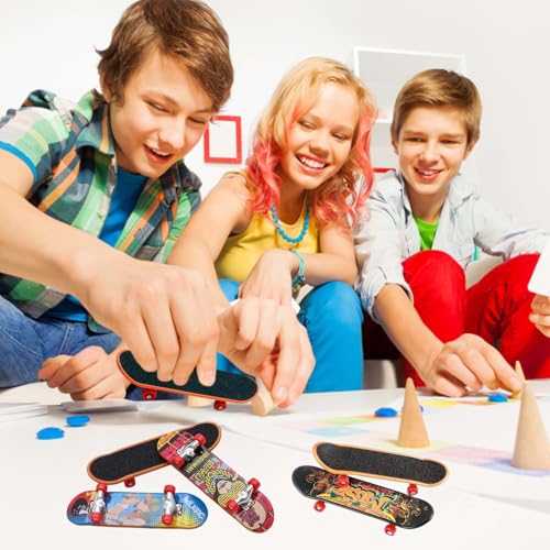 15Pcs finger skateboards Finger Mini Skateboard Toy Skateboards Toy Deck Truck fingerboards Skate Party Bag Fillers Favors Gifts for Boys Girls (Random Patterns) - Image 5