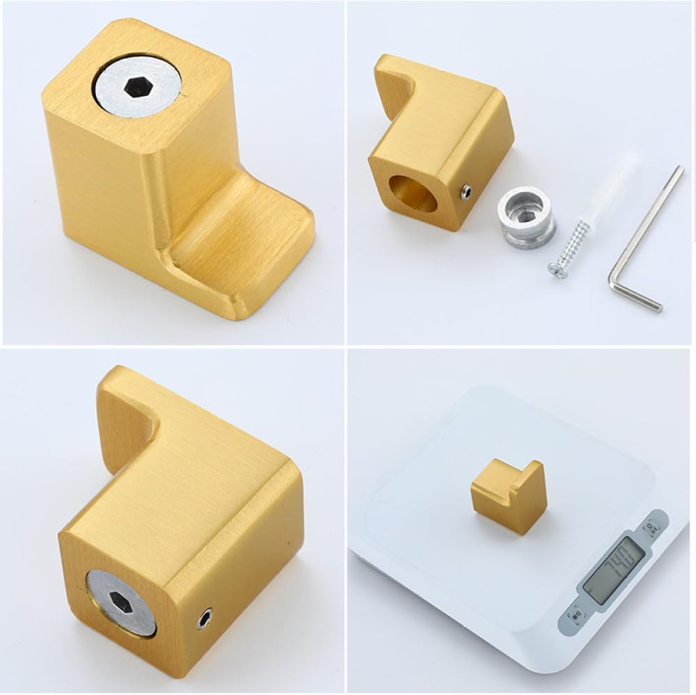 Space Aluminum Grey/Black/Brush Gold Hook Robe Hooks Clothes Hook Wall Mounted Clothes Hanger Door Hook,1pcs Gold B Style