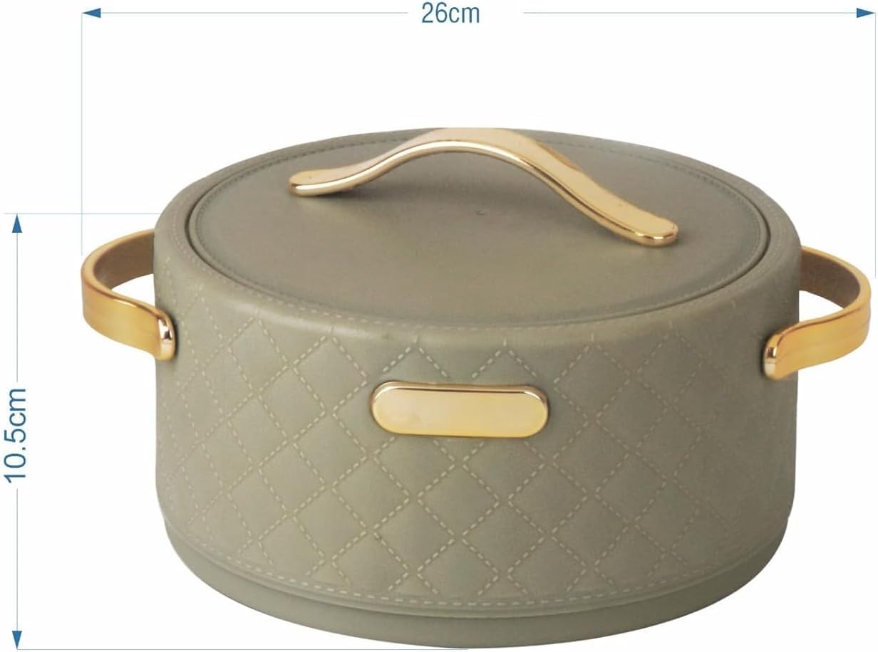 Premium Stainless Steel Insulated Casserole 2000ml, Advanced PU Insulation, Airtight Lid, Double Wall Thermal Hot Pot Keeps Food Warm for Hours, Ideal for Roti, Chapati, Rice, Curry & Biryani, Green