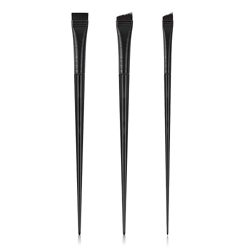 Juego de 3 pinceles delineadores de ojos en ángulo fino, pincel delineador de ojos en ángulo, juego de 3, brocha de maquillaje ultrafina, cepillo