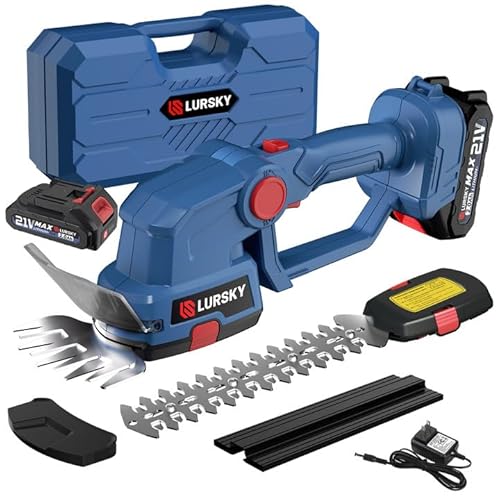 LURSKY 21V Cordless Hedge Trimmer & Grass Shears Kit