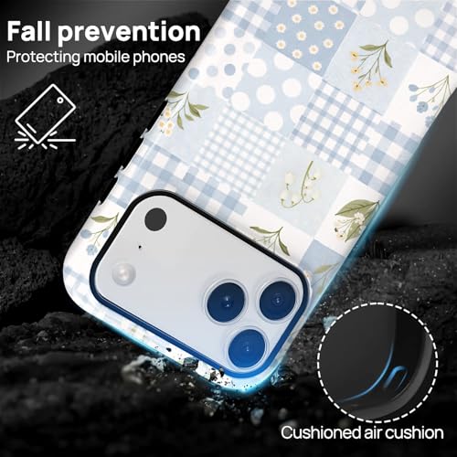 Coque iPhone 17 Pro fleur bleue hybride antichoc de qualité militaire - 4