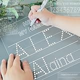 Personalized Name Acrylic Dry Erase Board Custom Engraved Handwriting Practice Board Customized Trace Boards Write Your Name Shape Letter Toys and Learning for Boys Girls