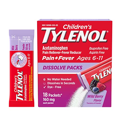 Tylenol Children's Dissolve Powder Packets With 160 Mg Acetaminophen, Wild Berry, 18 Ct #TOP1