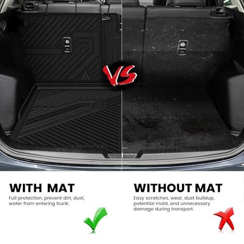 Image of LASFIT Cargo Trunk Mat with Backrest Mats for Mazda CX5 2017-2025 | 100% TPE All Weather Rear Cargo Liner Custom Fit Waterproof CX 5 Seat Back Mat Automotive Accessories, Black