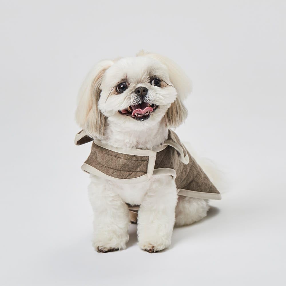 [グンゼ]ドッグウェア 小型犬 綿混 キルト ケープコート 重ね着 犬服 ペット服 ペットウェア 犬用 愛犬 ペット ペット用品 可