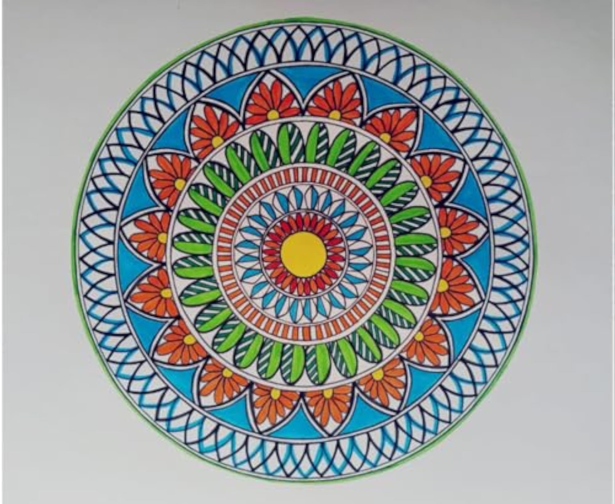 Colorful Mandala Wall Art Framed, Boho Aesthetic Decor