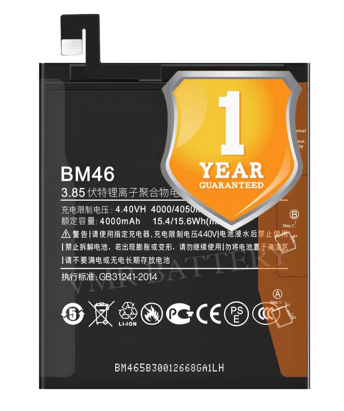 Image of Original BM46 Battery Compatible with Xiaomi Redmi Note 3 (2015116, 2015161) - (4050mAh) - 1 Year Warranty K7