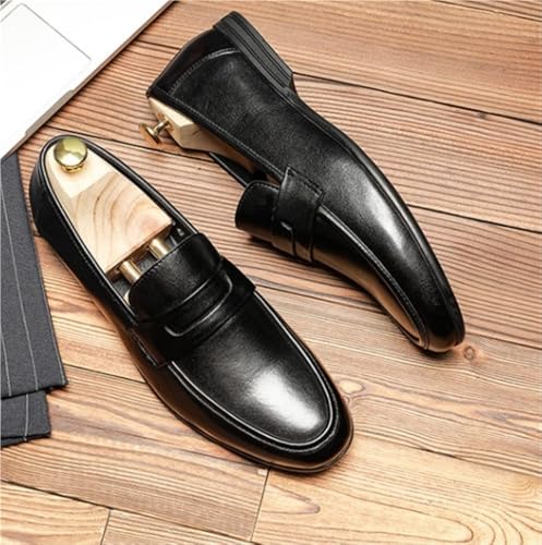 Casual Non-Slip Low Block Heel Work Shoes Soft Loafers for Men Oxfords Round Toe Comfortable Flexible3