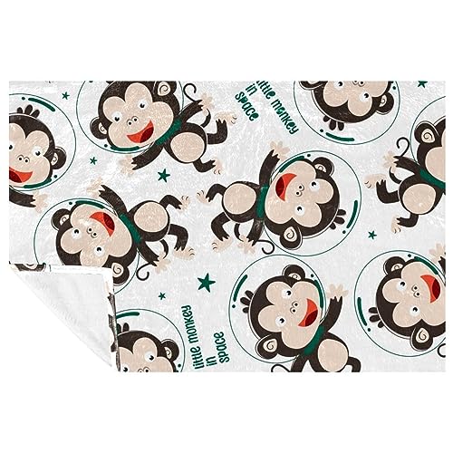 Plaid singe astronaute cadeau original couverture lit enfant