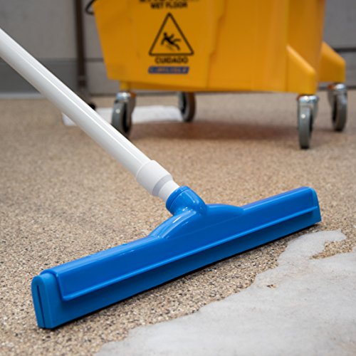 Image of SPARTA 4156714 Plastic Floor Squeegee, Shower Squeegee With Double Foam For Window, Glass, Shower Door, Floor, Windshield, 18 Inches, Blue, (Pack of 6)