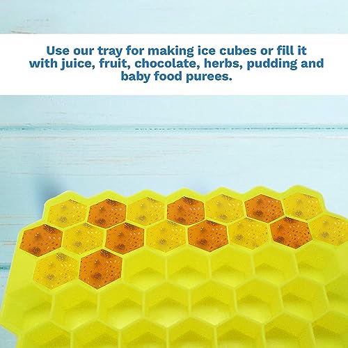Bandeja de hielo honeycomb con tapa de silicona amarilla miniatura 4