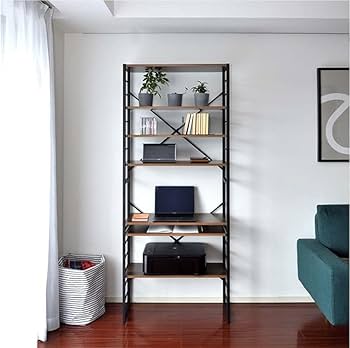 Amazon | パソコンデスク 幅約75cm スリム ハイタイプ 収納