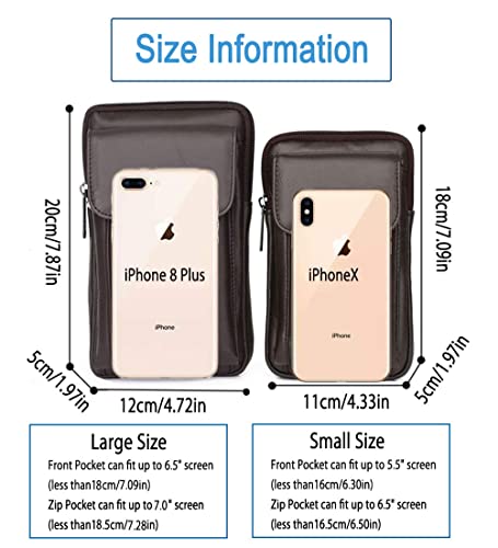 Iphone 11 Pro X Xs 8 7 Plus 6 6S Galaxy S9 S8 S7 S6 Edge Note5 Note4 A8 A8+ Leather Case Belt Holster Pouch Holder For Cell Phone Under 6.0" Inch Vertical Style1-Coffee S Size #TOP3