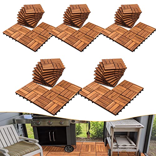 Joparri HolzFliesen, 30 x 30 cm Bodenfliesen, 5 m² Terrassenfliese,...