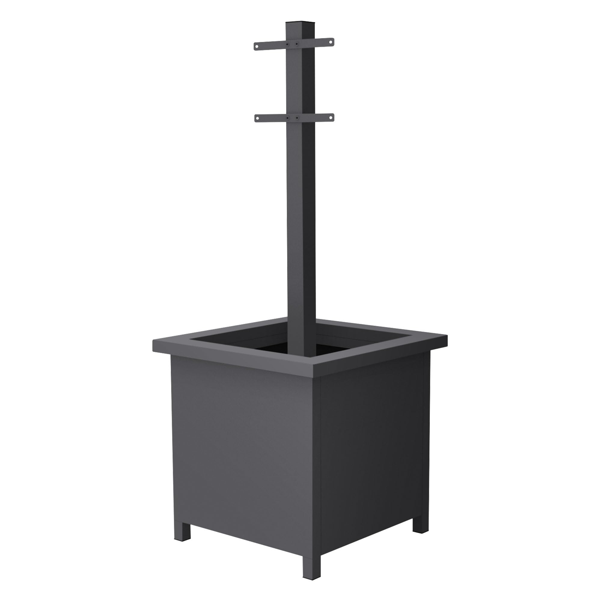ML-Design Standbriefkasten Anthrazit mit Pflanzkasten, Briefkasten mit Zeitungsfach & Ständer, abschließbar, 2 Schlüsseln, Briefkastenständer wetterfest aus Stahl, Postkasten modern für Haus & Garten