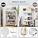 Lifetime Home 4-Tier Foldable Storage Shelf with Wheels - Metal Rack Collapsible Shelving Unit Display, Rolling Cart for Books Kitchen Storage Shelves, Pantry & Closet Organizer, Office Room Decor