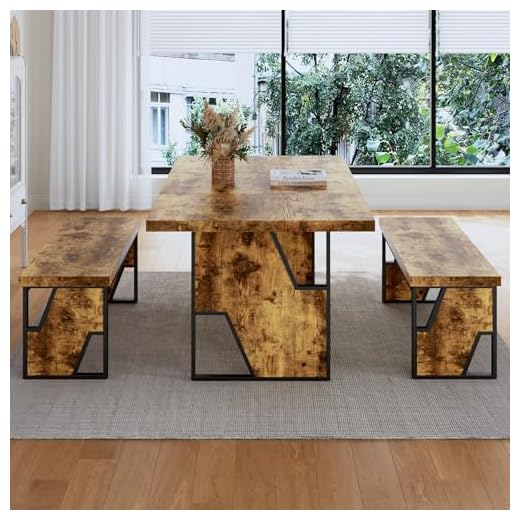Modern 70.8" Wooden Dining Table Set