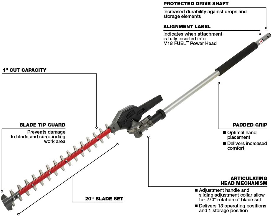 Milwaukee Clipper Attachment, Battery Powered, 60-1/2" Length