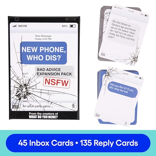 WHAT DO YOU MEME? New Phone, Who Dis? Bad Advice NSFW Expansion Pack, 1.5 inch x 4.5 inch x 6.5 inch, Multicolored - Image 2