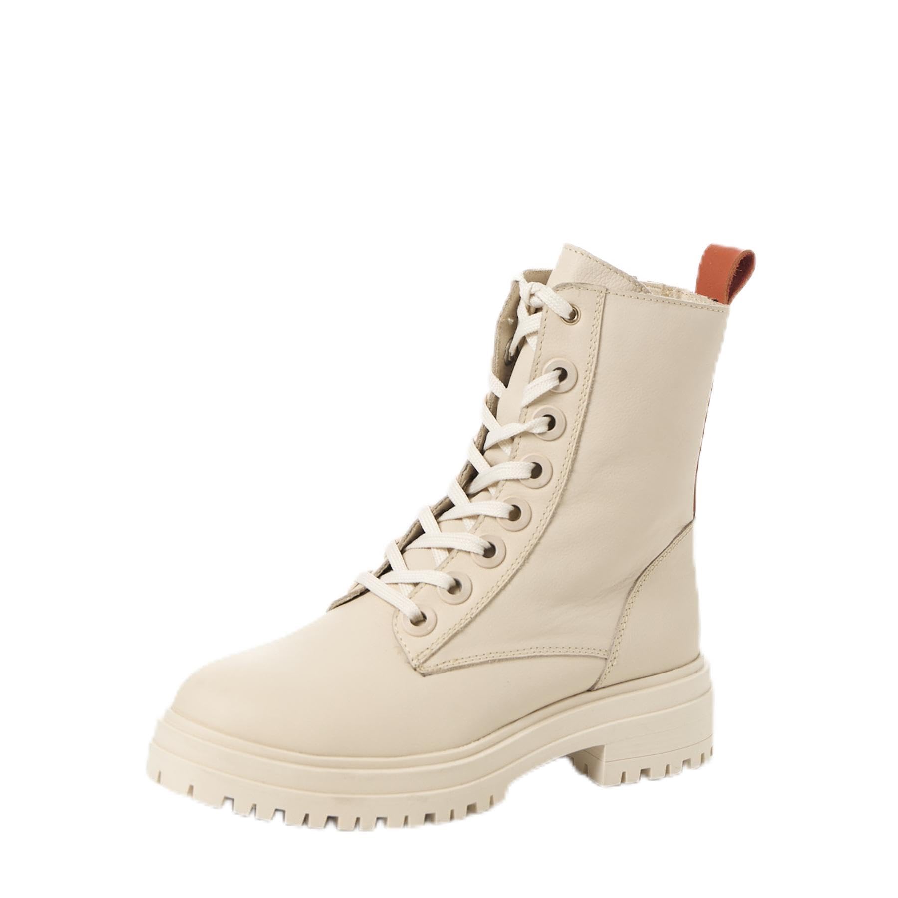 MARCO TOZZI Damen Stiefeletten zum Schnüren aus Leder mit Reißverschluss