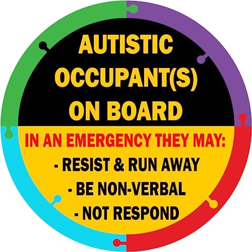 Autism Awareness Car Decal - 5 Inch Disability First Responder Emergency Sticker