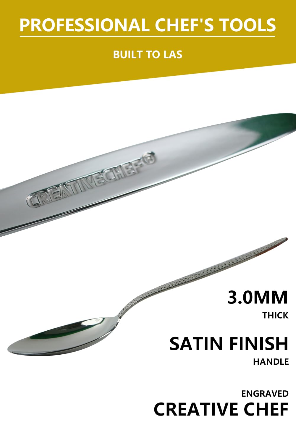Amazon.com: CREATIVECHEF Kunz Plating Spoon 9 Inch, 18/10