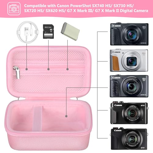 Maleta rígida para cámara Canon PowerShot con bolsa rosa miniatura 2