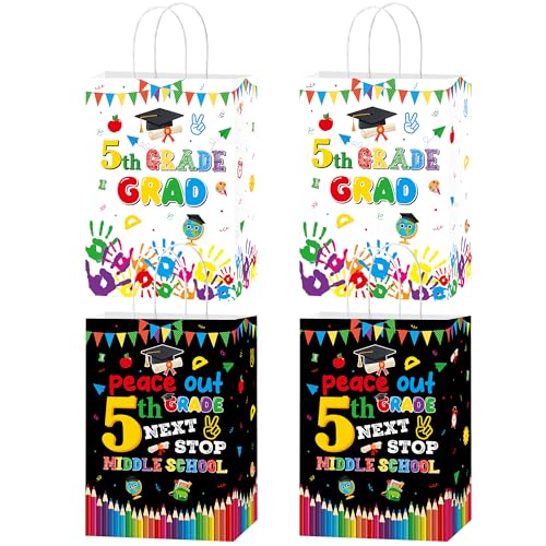 Sac en papier pour bonbons de kermesse et diplôme de 5e année avec poignée pour fête de fin d'école