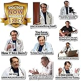 12 PCS Dr Now Magnets Fridge Set, Funny Dr. Now Fridge Magnets Inspiring Decorative Magnets to Advocate Healthy Living, Dr Nowzaradan Cute Diet Weight Loss Refrigerator Magnets