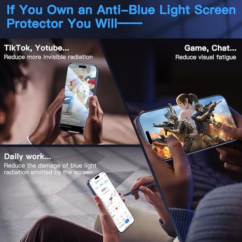 Image of Uyiton Compatible with iPhone 17 Pro Screen Protector (Anti-Blue Light)